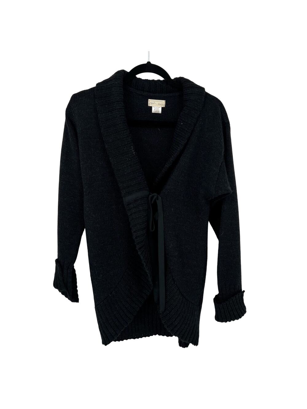 Neesh by DAR. Black Tie Front Cardigan Size Large